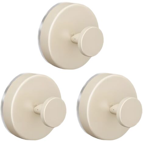 Crochet à Ventouse Porte-Serviettes Ventouses avec Crochets Extra Fort pour Salle de Bain Cuisine 3 Pièces Blanc Crème (1/5)