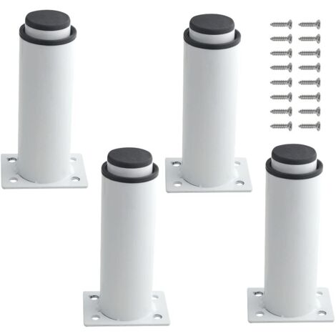 Lot de 4 pieds de meubles réglables en métal robuste pour table, lit, canapé (120 mm-180 mm, blanc) (1/5)