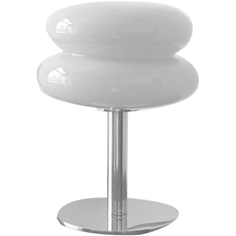 Lampe De Table en Forme De Tarte Aux œufs, Décoration De Chambre à Coucher, Lumière Douce, économe en énergie, Lampe De Bureau USB pour Dortoir De Filles, Jolie Lampe De Table en Verre(Blanc) (1/5)