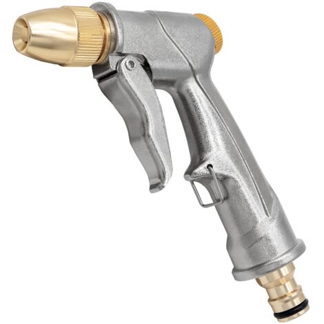 Pistolet d'arrosage et Nettoyage,Pulvérisateur de Jardin,Métal Pistolet Arrosoir avec buse en Laiton Parfait pour Laver、Arroser Les Pelouses et Les Jardins、Trottoirs - Court (1/5)