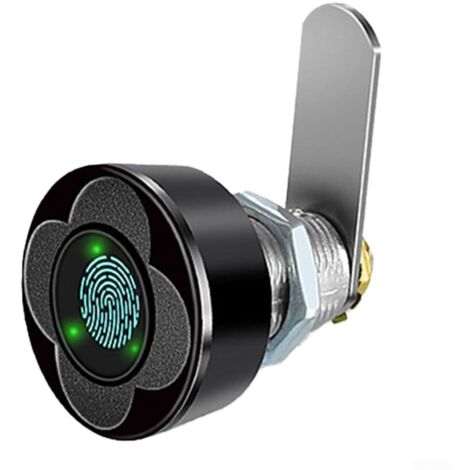 Verrou intelligent à empreintes digitales pour tiroir avec batterie rechargeable intégrée, accès biométrique à 360°, reconnaissance rapide, construction en alliage de zinc, port de charge