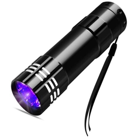 Lampe de poche UV portable 395–400 nm - Lumière noire - Zoomable - Détecteur d'agent fluorescent pour taches d'urine d'animaux domestiques (lot de 1) (1/5)