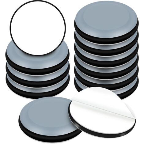 Patins Glissants pour Meubles - 40mm Autoadhésifs Patins en PTFE (Teflon) pour Protection Sols Tapis, Parquet, Carrelage - Lot de 12 (Rond) (1/5)