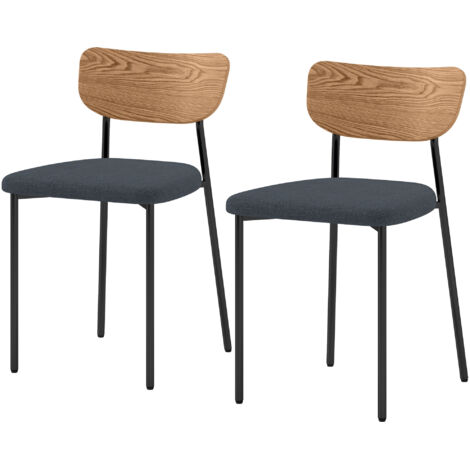 Chaise de salle à manger robuste pieds acier anti-rayure lot de 2