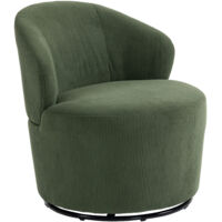 Fauteuil d'appoint pivotant à 360°, fauteuil pivotant moderne avec base ronde, pour salon et chambre, vert