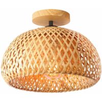 Plafond De Bambou, Luminaire De Plafond En Osier Semi-flushmount, Plafond De Luminaires De Rotin Boho Fait À La Main