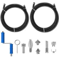 Deboucheur Canalisation 5m Diamètre 12 mm,Professionnel Furet Déboucheur Toilette,Avec 8 Pièces Furet Dragage Plomberie Adaptateurs éLectriques