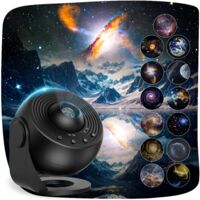Projecteur Ciel Etoile Projecteur Planetarium 13 en 1, Projecteur Galaxie Veilleuse Projecteur, Lampe D'ambiance Veilleuse Enfant Projecteur RéGlable Angle et Focale avec Fonction Timing