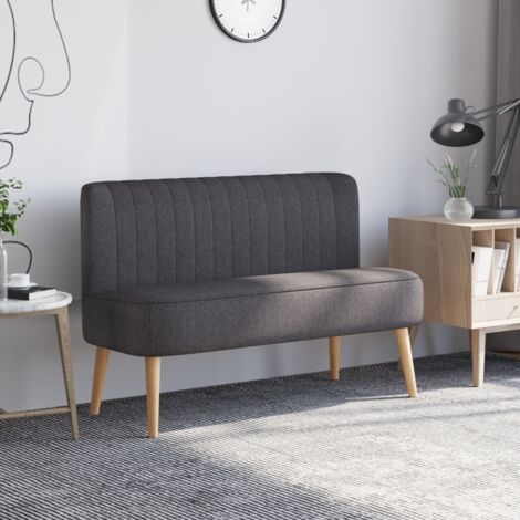 Canapé 2 places, revêtement souple, tissu facile à nettoyer, supporte jusqu'à 220 kg, 117 x 56,5 x 77 cm, gris foncé. (1/5)