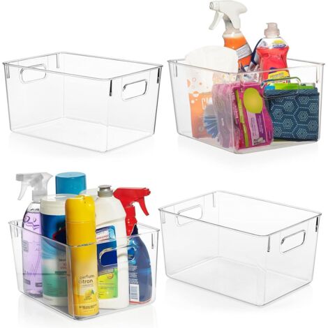 Boîte de rangement en plastique transparent – idéale pour le garde-manger, les placards et la cuisine. Parfaite pour organiser la cuisine, la buanderie, le bureau, le dressing, le garage et le réfrigé (1/5)