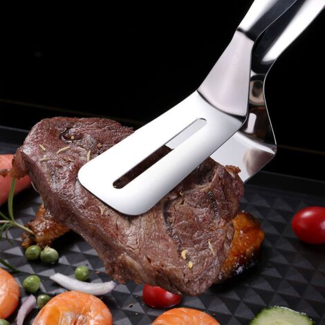 Coffret de 3 pinces et spatules en acier inoxydable 410, pour steak, poisson, barbecue et alimentation, cuisine pratique et résistante (1/5)