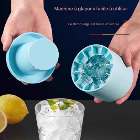 Moule à Glaçons Cylindrique en Silicone, Tasse à Glaçons Pliable, Démoulage Facile, Bac à Glace pour Maison, Lot de 6, Congélation Rapide (1/4)