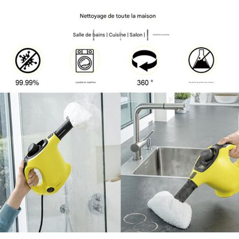 Lot de 4 Lingettes de Nettoyage Réutilisables pour Nettoyeur Vapeur Kärcher SC2/SC3/SC4/SC5, Housses de Balai Vapeur Lavables, Nettoyage Efficace et Sans Rayure (1/3)
