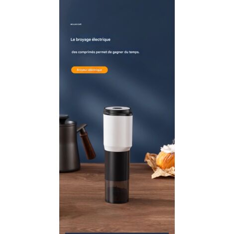 Moulin à Café Électrique Portable Rechargeable par USB, Mécanisme en Céramique, Pour Expresso, Idéal Maison et Voyage, Arôme Frais et Naturel (1/4)