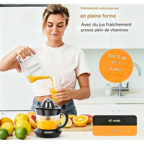 Presse-agrumes électrique Aigostar 40W, capacité 0,7L, extracteur automatique pour orange, citron et mandarine, machine à jus frais, compact et pratique pour la maison et toute la famille (1/3)
