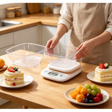 Balance de cuisine numérique Aigostar 5 kg, haute précision 1 g avec bol inclus, matériau résistant, pratique pour la cuisine et la pâtisserie (1/3)