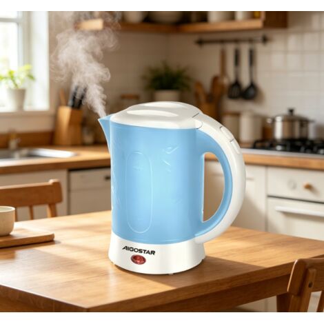 Bouilloire électrique mini Aigostar 650W 0,6L, modèle portable de voyage, pratique et compacte, idéale pour la maison et le burea (1/3)