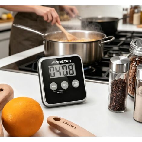 Minuterie de cuisine numérique Aigostar, chronomètre à grand écran, design magnétique, idéal pour la cuisson et la pâtisserie, optimisation simple de votre temps de cuisine (1/2)