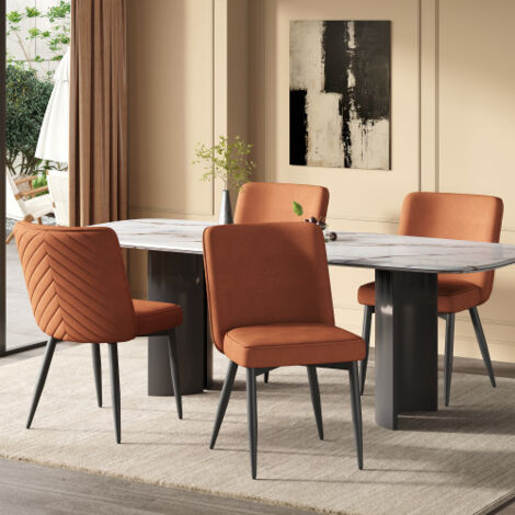 Lot de 2 Chaises de Salle à Manger Modernes en Velours Antirouille, Confortables et Respirantes, Idéales pour Maison, Salon et Café (1/3)