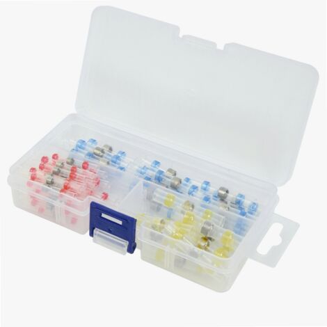 Autobest – Lot de 100 connecteurs thermorétractables étanches – Auto-soudables pour câblage automobile – 35 rouges, 55 bleus, 10 jaunes