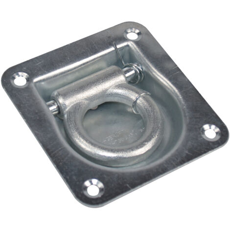 Autobest – Anneau d'arrimage à encastrer 100x95 mm – Acier zingué – Fixation 4 vis – Poids max 800 daN pour remorque et véhicule