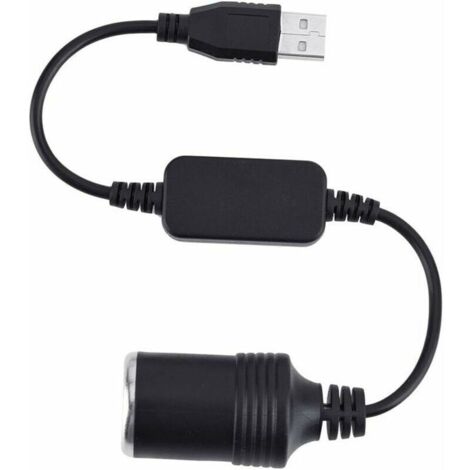 Convertisseur de prise allume-cigare USB A mâle vers 12 V (1/4)