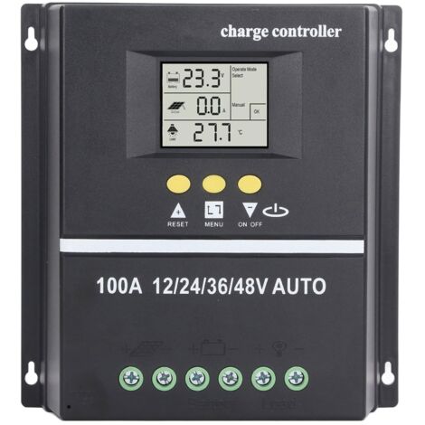 Sjlerst – Régulateur de charge solaire MPPT 100A 12V 24V 36V 48V – Écran LCD – Double port USB – Efficacité jusqu'à 99,5%