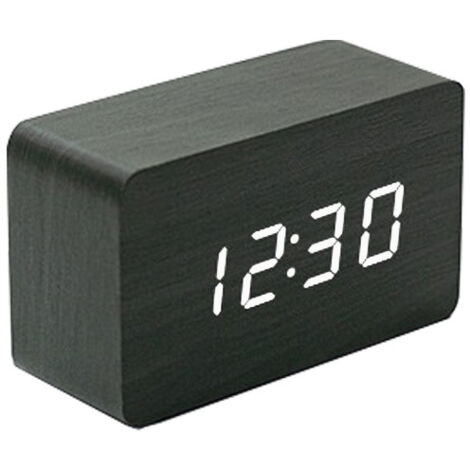Réveil LED en bois, cadeau pour étudiant, horloge électronique numérique, affichage de la température et de la Date (1/5)