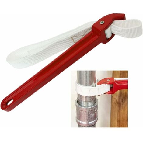 Clé à sangle réglable – Poignée antidérapante – Aluminium et nylon – Longueur 30 cm – Pour filtres à huile et tuyaux d'arrosage