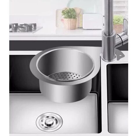 passoire de cuisine en acier inoxydable modele cygne pour evier panier de filtration avec crochet 13cm
