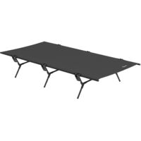 Opvouwbaar campingbed met draagtas, 200 x 100 x 36 cm, tot 120 kg, extra breed, zwart