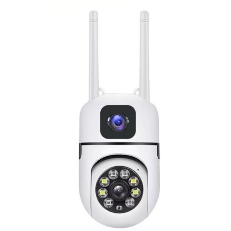 Amorly Caméra, 1 MP, vue panoramique à 360°, double caméra, contrôlable à distance depuis un téléphone portable, vision nocturne en deux couleurs (1/4)