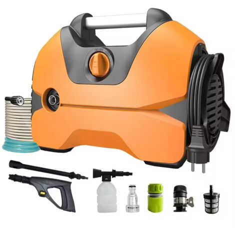 Nettoyeur haute pression électrique, portable, à connexion rapide, idéal pour les voitures,1500 watts, 140 bars, les maisons et les terrasses. (1/5)
