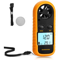 Anémomètre portatif, mini débitmètre d'air, thermomètre avec écran LCD numérique, prend en charge les unités mph, m/s, km/h, ft/min et nœuds
