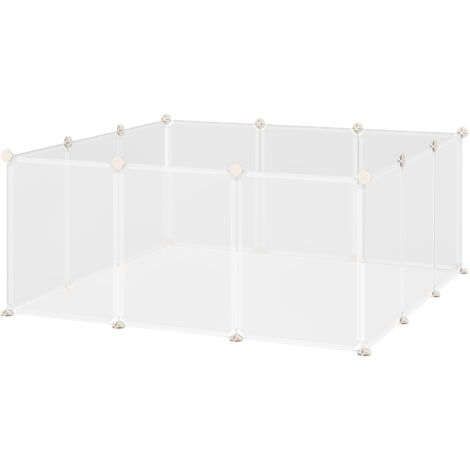 Fouortunate-Bee Barrière de sécurité, clôture d'extérieur, palissade, 12 panneaux, blanche, en métal, 105 x 105 x 45 cm (1/5)