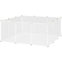 Fouortunate-Bee Barrière de sécurité, clôture d'extérieur, palissade, 12 panneaux, blanche, en métal, 105 x 105 x 45 cm