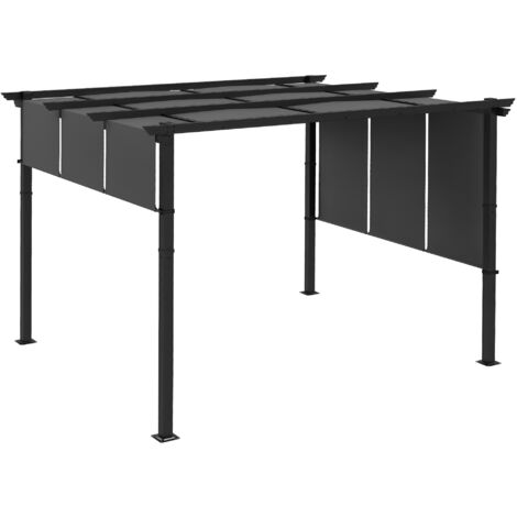Carport auvent voiture 6x3 m acier galvanisé robuste toit PE haute densité gris