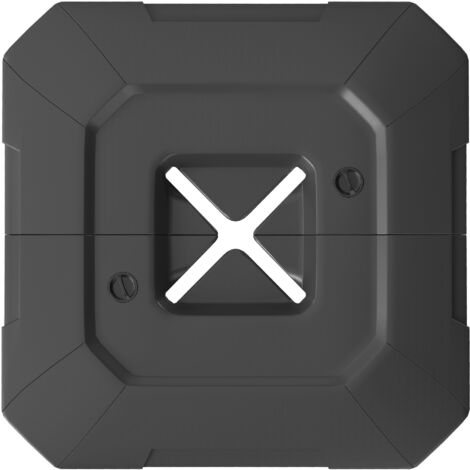Ensemble 2 poids base parasol porte-à-faux HDPE remplissable jusqu'à 105 kg 101x101x12 cm noir (1/5)
