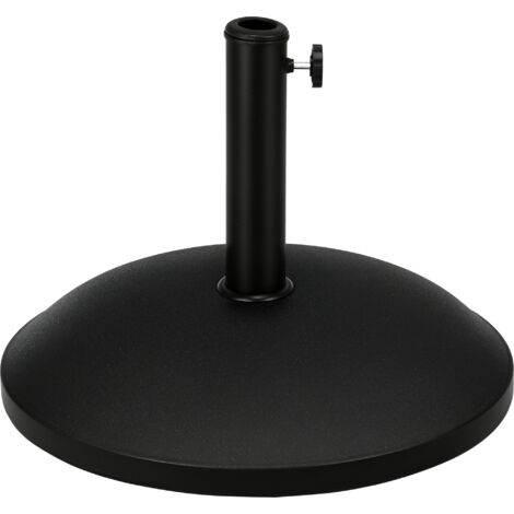 Base béton pour parasol, compatible mât Ø35/38/48 mm, noire, Ø49 x 37 cm (1/5)