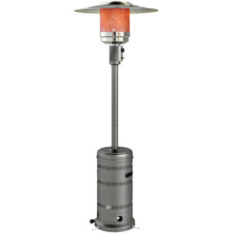 Cuisinière à gaz au butane portable 13000W avec système anti-basculement, allumage piézoélectrique et roues 82x82x222 cm gris (1/5)