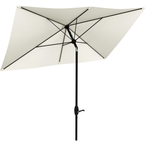 Parasol jardin rectangulaire 2x3 m ouverture manivelle inclinaison réglable beige (1/5)