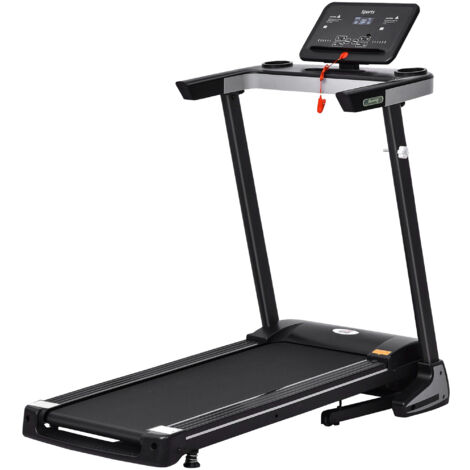 Tapis course électrique pliable Aosom x FFHandball tapis roulant 1-12 km/h 500 W écran LCD 12 programmes noir