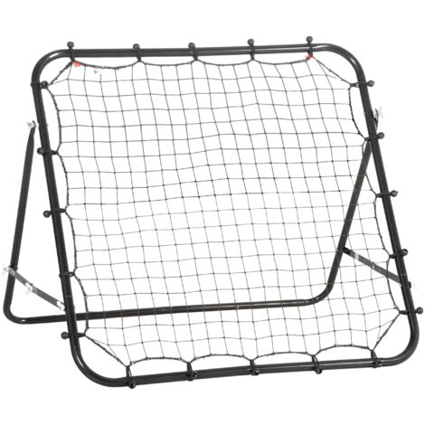 Filet rebondeur en métal avec angle ajustable pour l’entraînement sportif 96x80x96 cm Noir (1/5)
