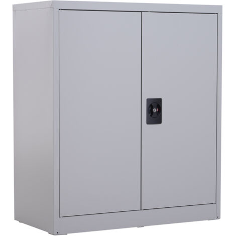 Étagère réglable armoire serrure sécurité bureau domicile acier 80x40x92,5 cm gris (1/5)