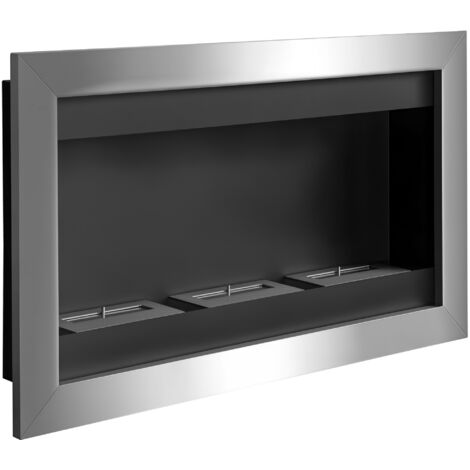 Cheminée bioéthanol, 3 brûleurs inox, 110x63x16 cm. (1/5)