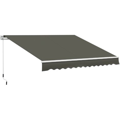 Auvent extérieur bras pliant 350x250 cm gris (1/5)