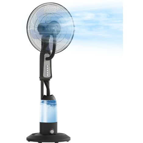 Ventilateur nébuliseur 3 vitesses oscillation 75° nébulisation réglable noir (1/5)