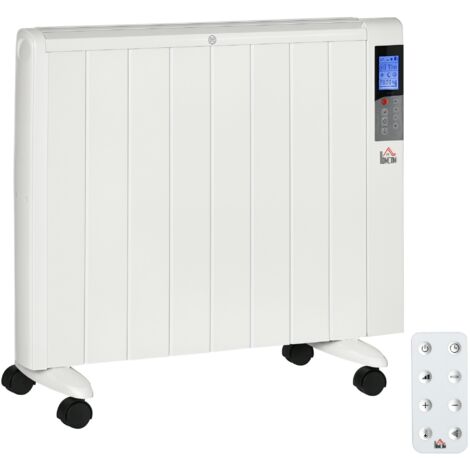 Chauffage électrique portable 1000/2000 W, minuterie, réglage chaleur, pièces max 15 m², 75x31x66,5 cm, blanc. (1/5)