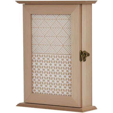 Armoire clés bois vintage, 20x6,5x26,5 cm, 6 crochets, murale. Rangement. (1/5)