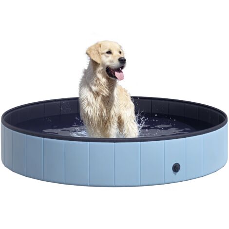 Baignoire pliante portable pour chiens et animaux, PVC bleu clair, Φ160 x 30 cm (1/5)